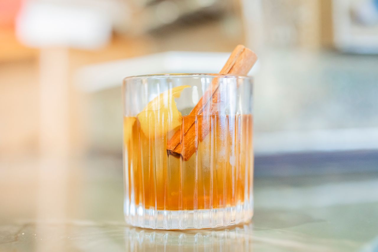 Old fashioned with cinnamon and orange peel at The Boardroom