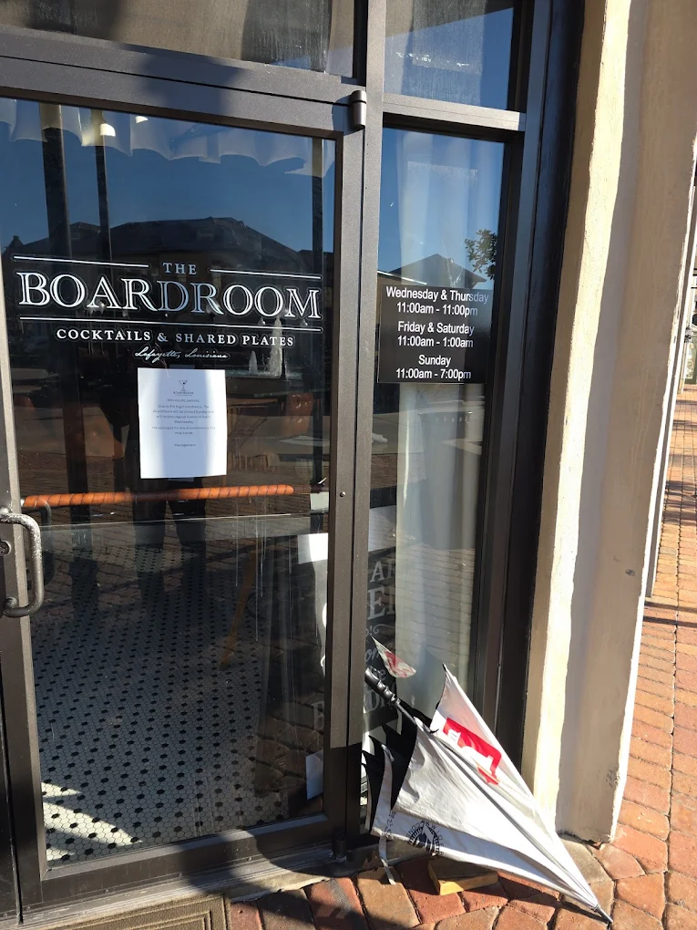 The Boardroom Cocktails & Shared Plates storefront in River Ranch, Lafayette